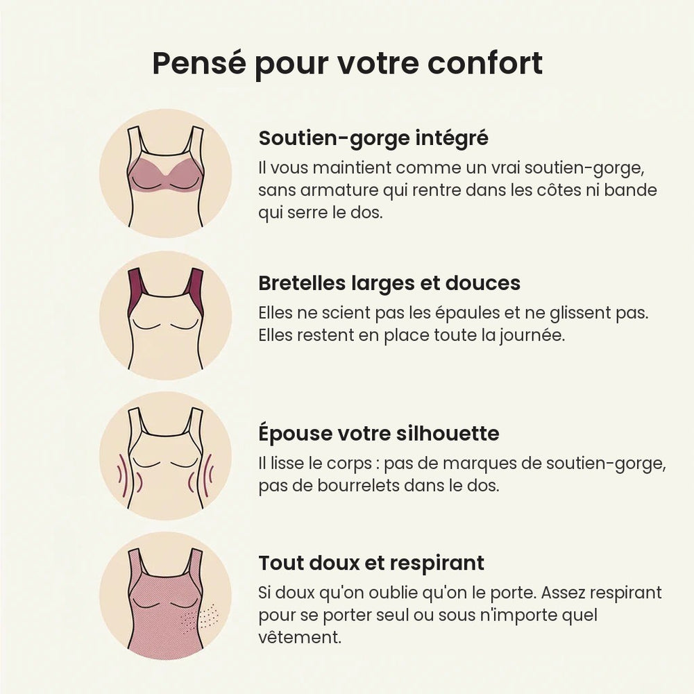 Débardeur Sculptant à Soutien-Gorge Intégré